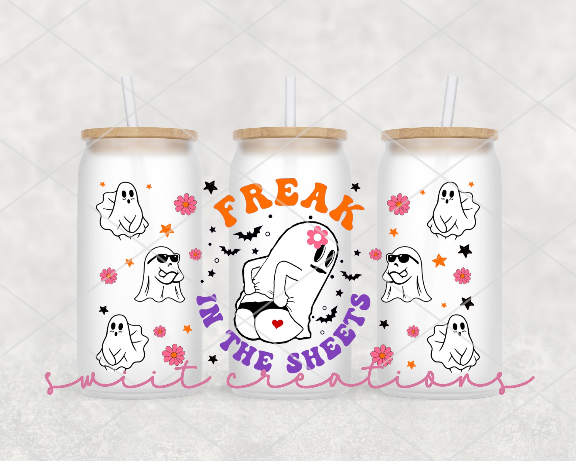 three personalized tumblers with dogs on them