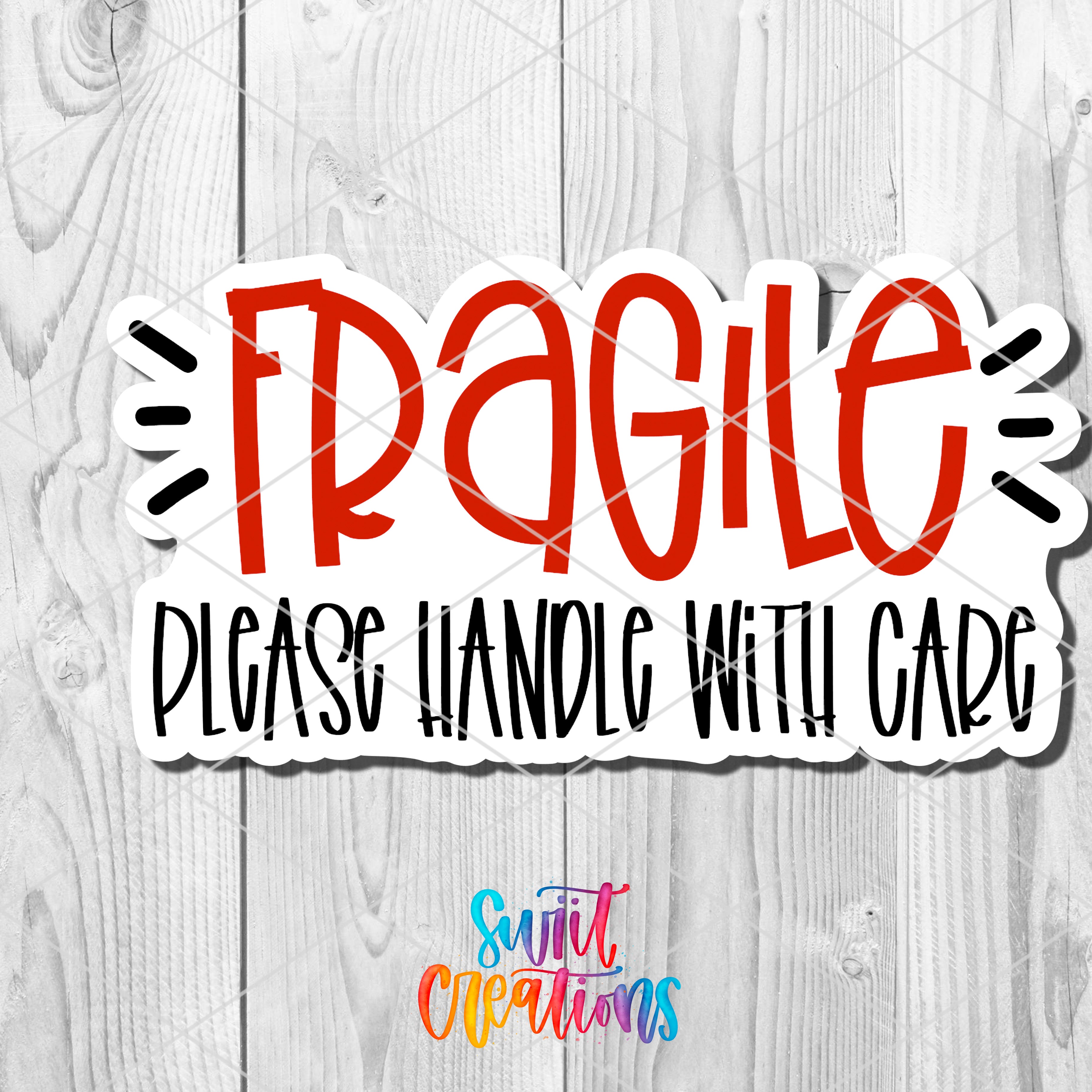 a sign that says fragile please hand with care