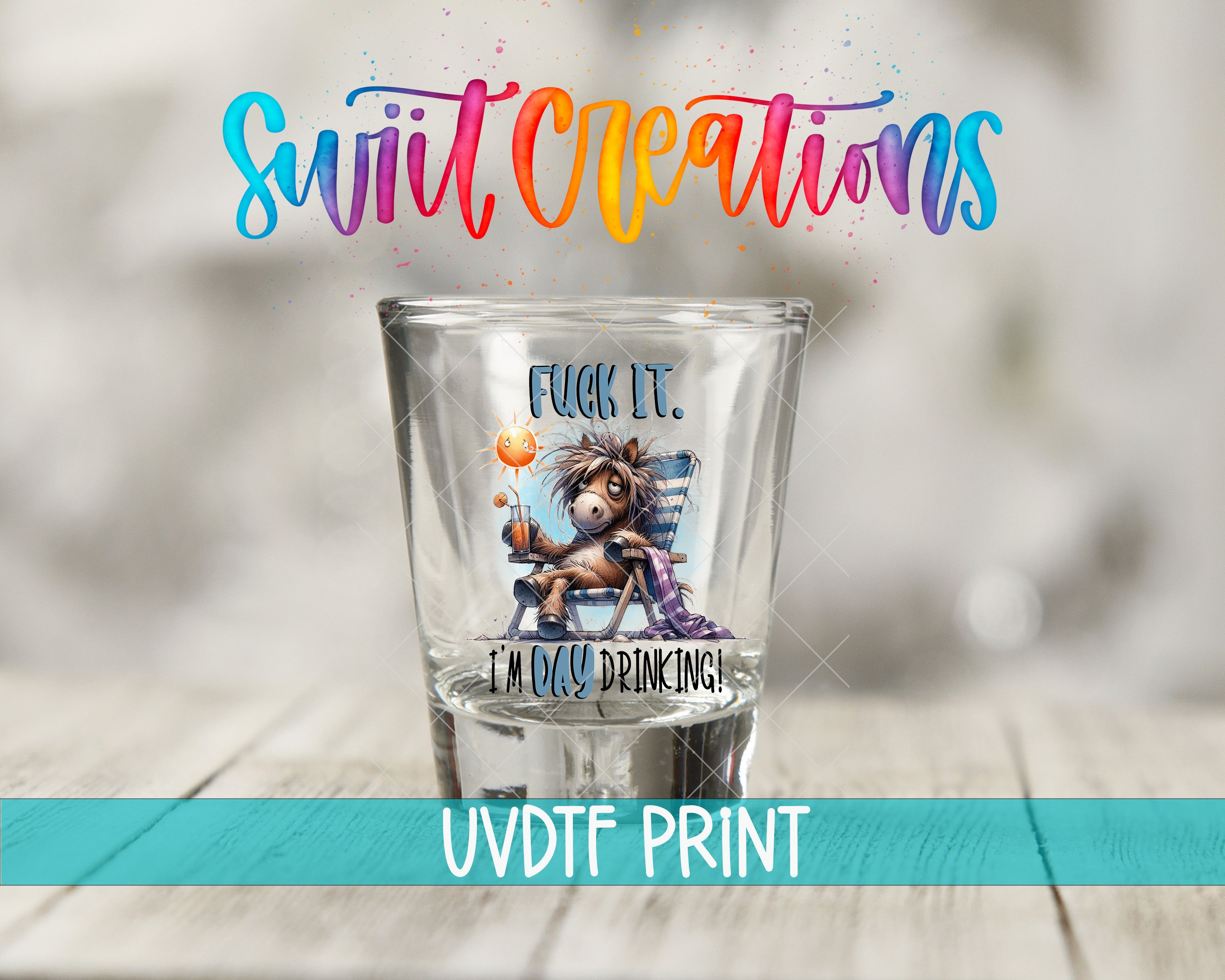 a shot glass with a picture of a bear on it