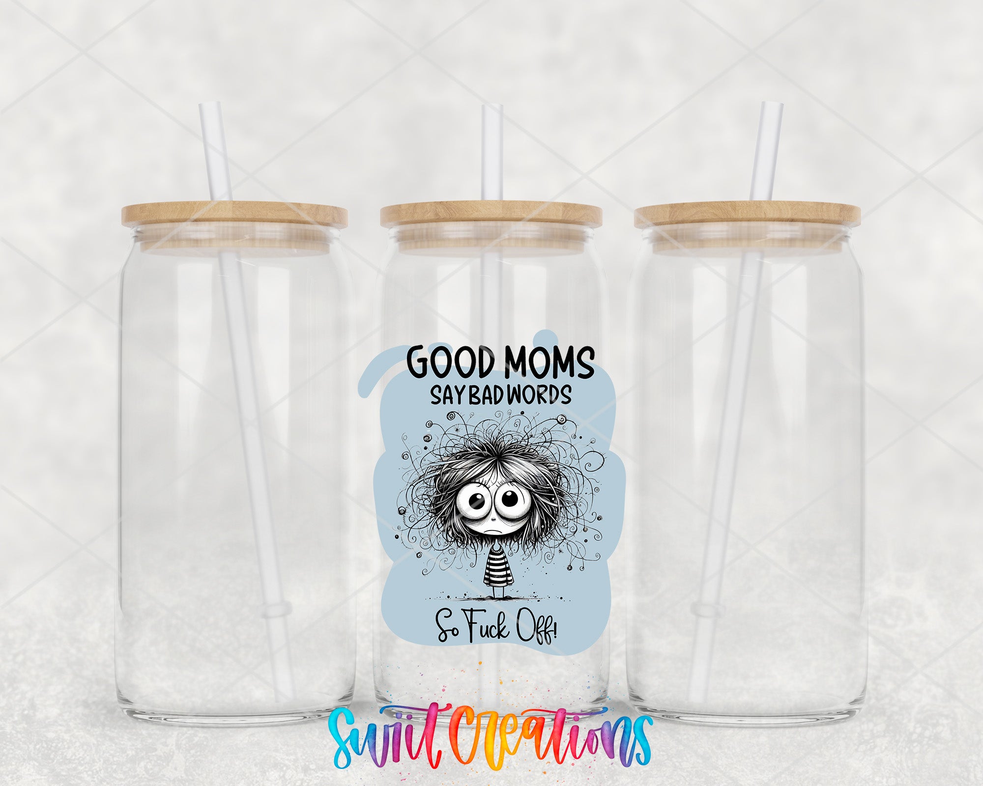 a couple of glass jars with straws in them