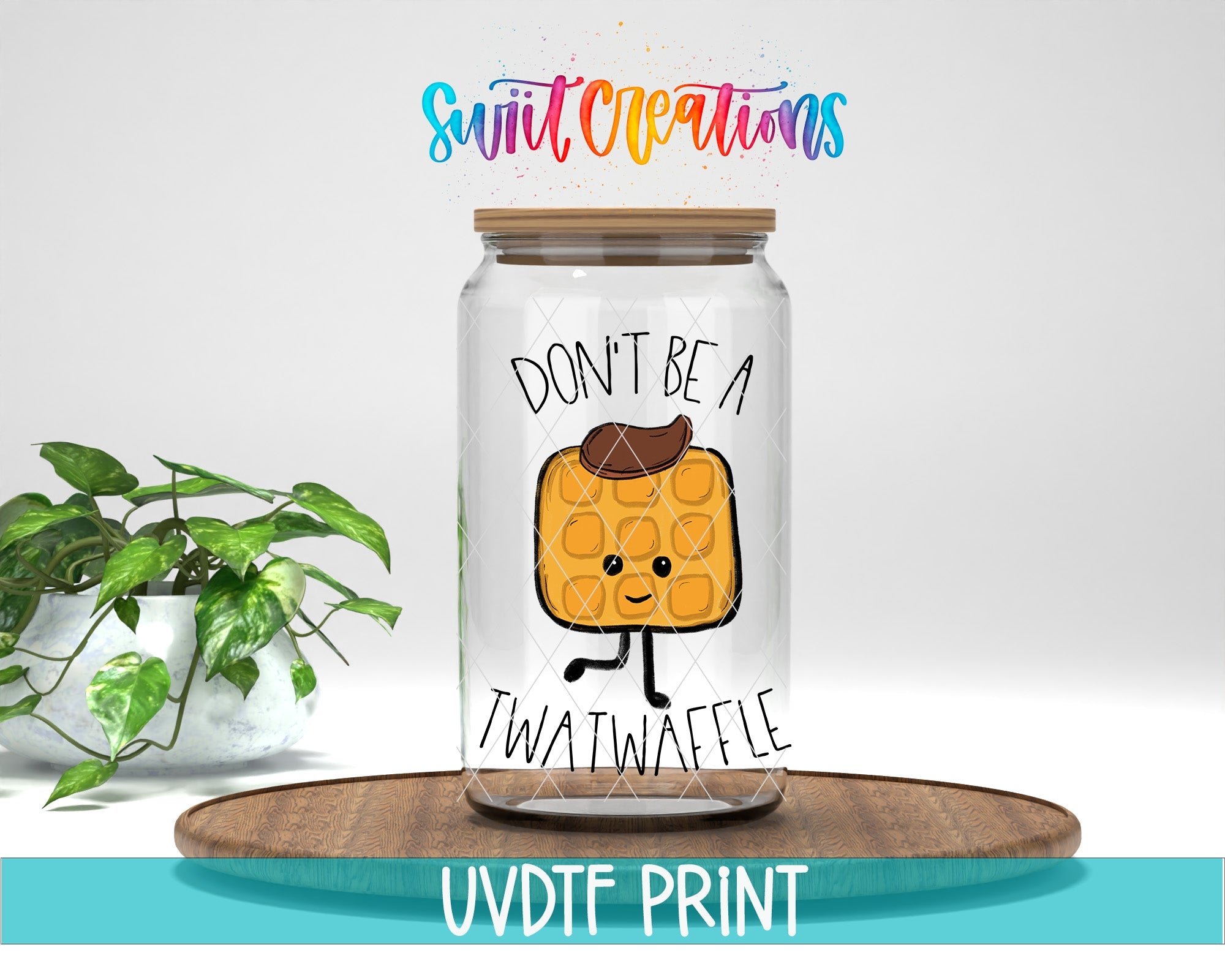 a jar with a picture of a cartoon character on it