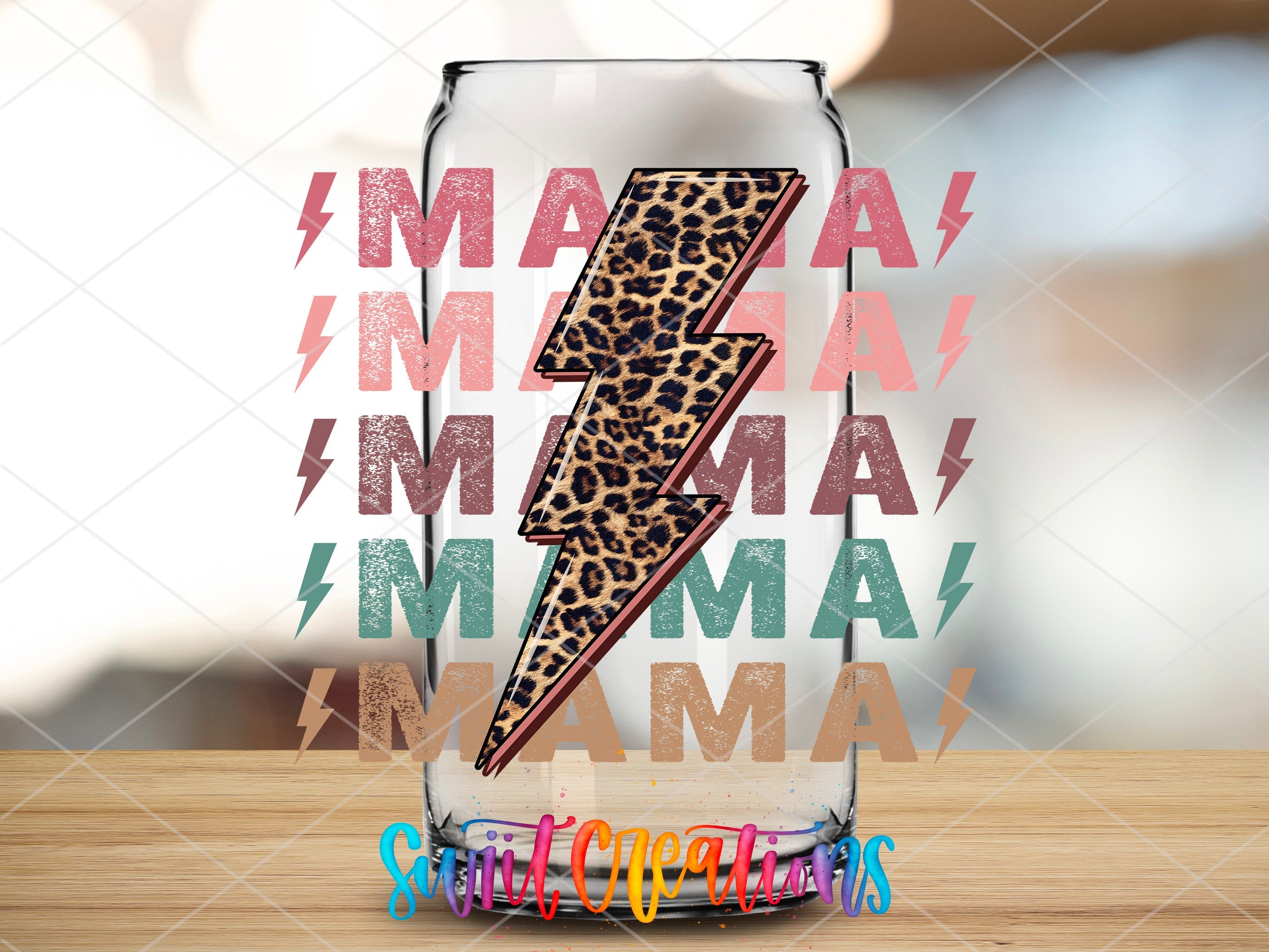 a glass with a lightning bolt on it