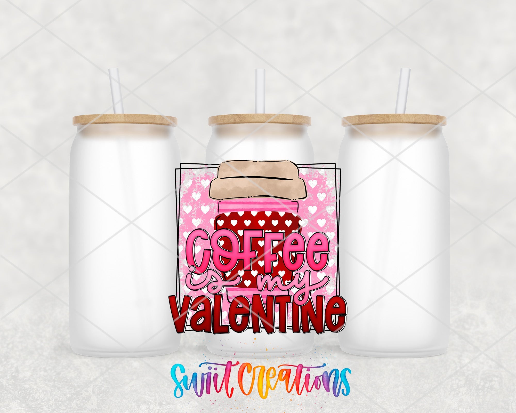 a couple of white jars with straws in them