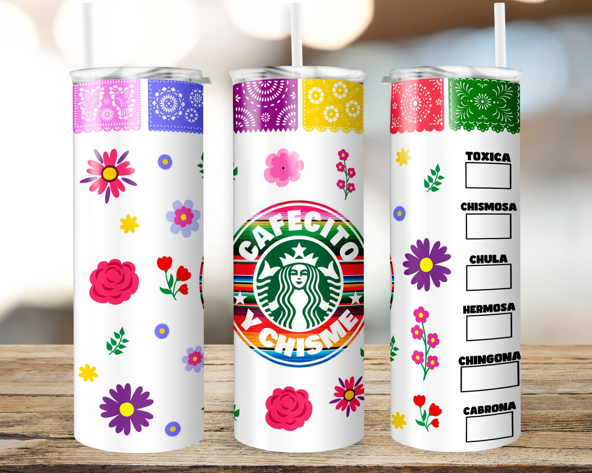 Cafecito y Chisme Tumbler (T560) - Swiit Creations