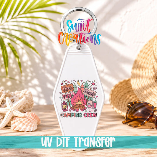 Camping Crew Campfire Wilderness Doodles Motel Keychain UV | MK1998 - Swiit Creations