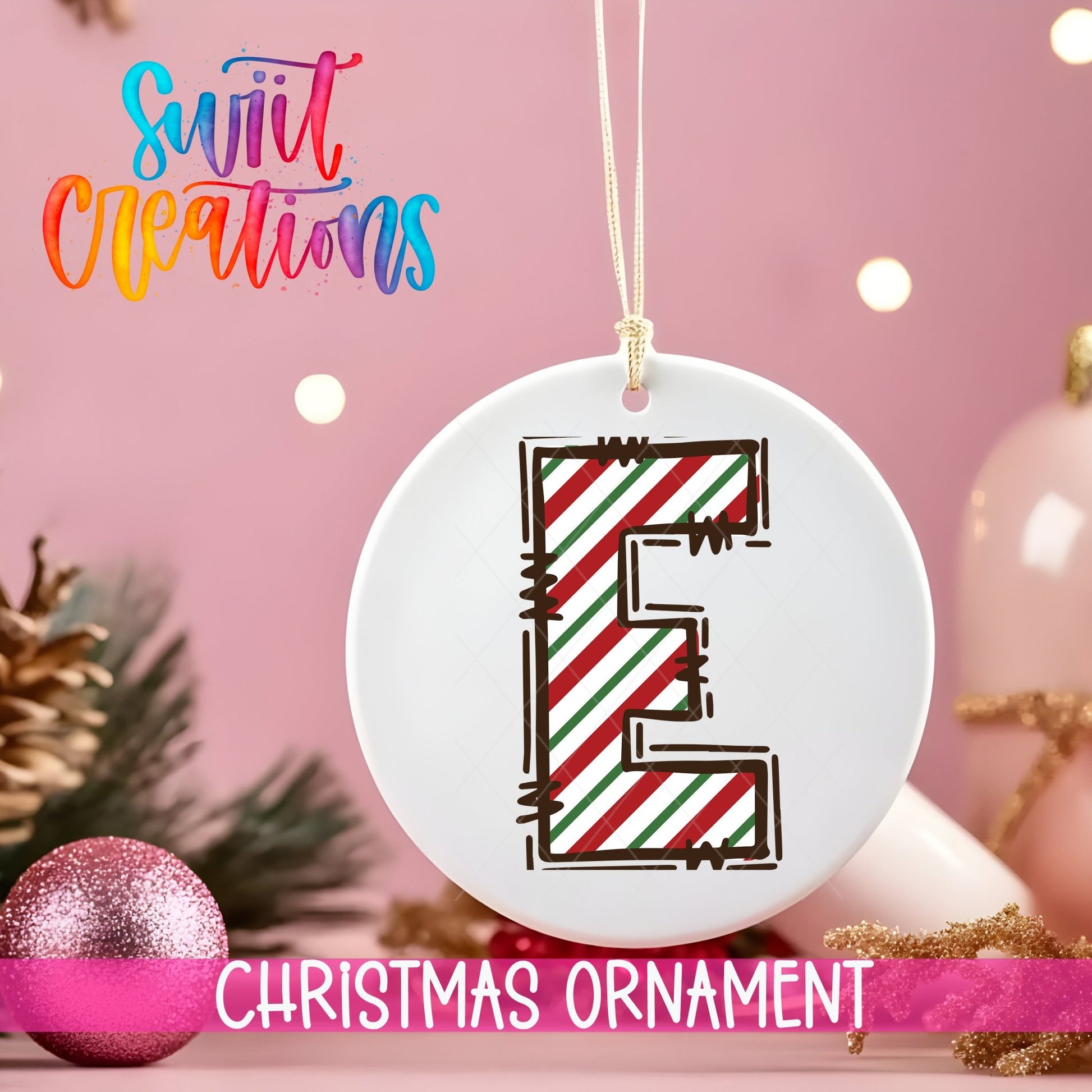 Candy Cane Christmas Personalized Christmas Ornament CFO01 - Swiit Creations