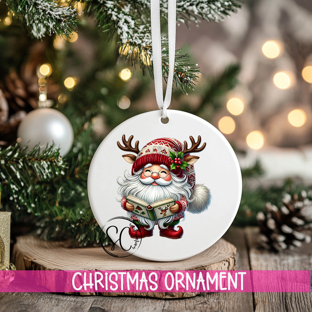 a christmas ornament hanging from a christmas tree