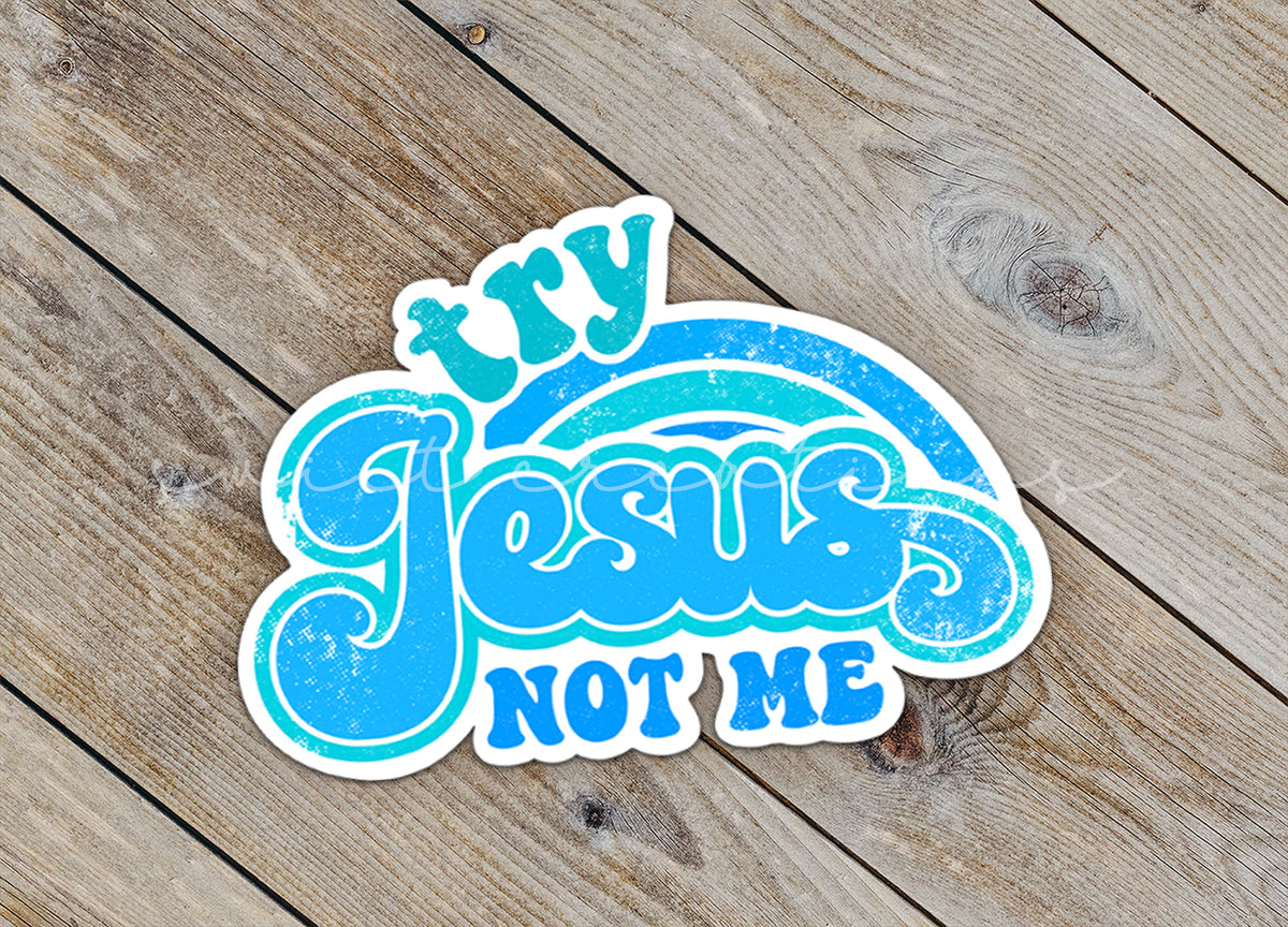 a sticker that says, my jesus not me