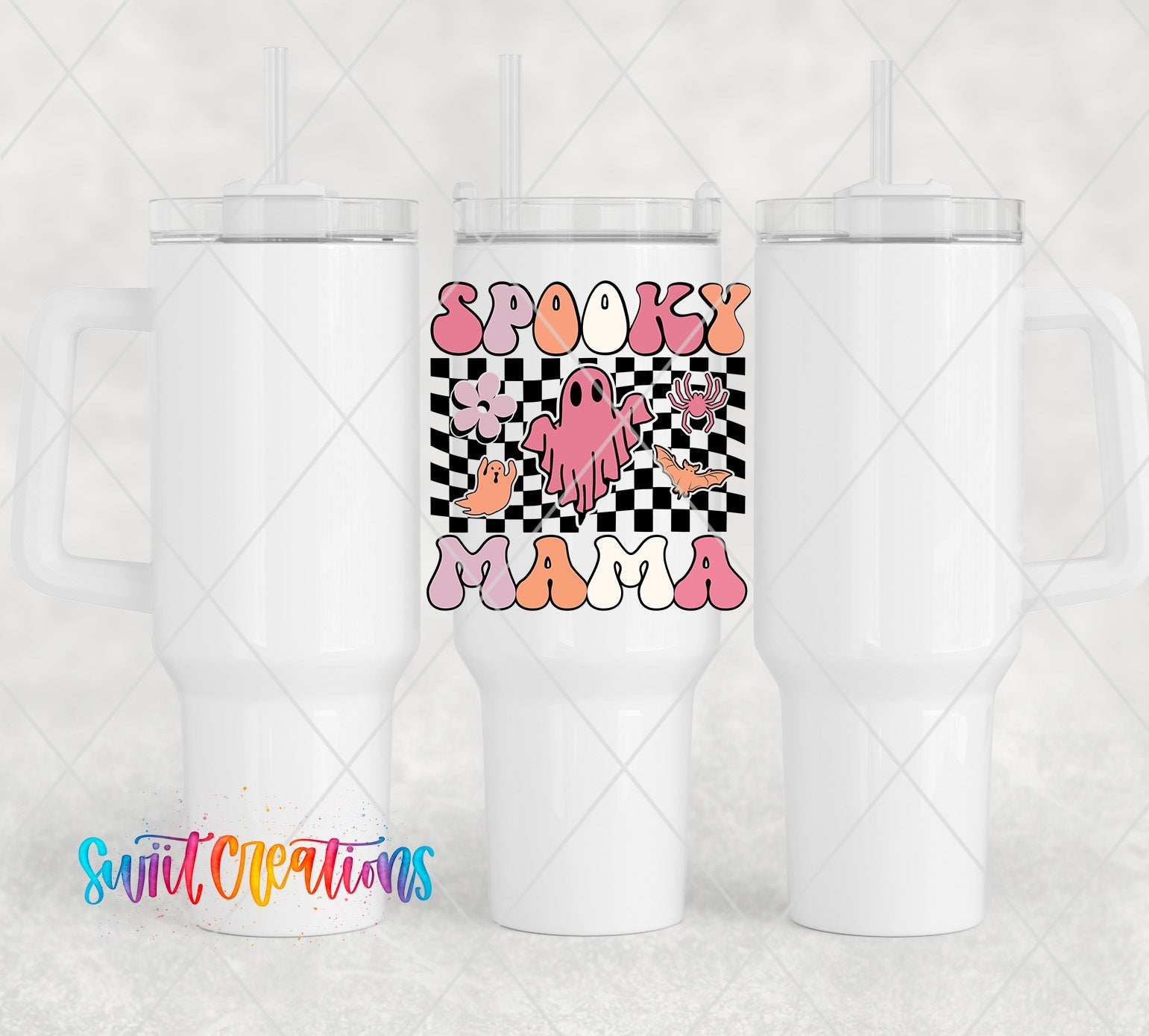 a couple of white cups sitting next to each other