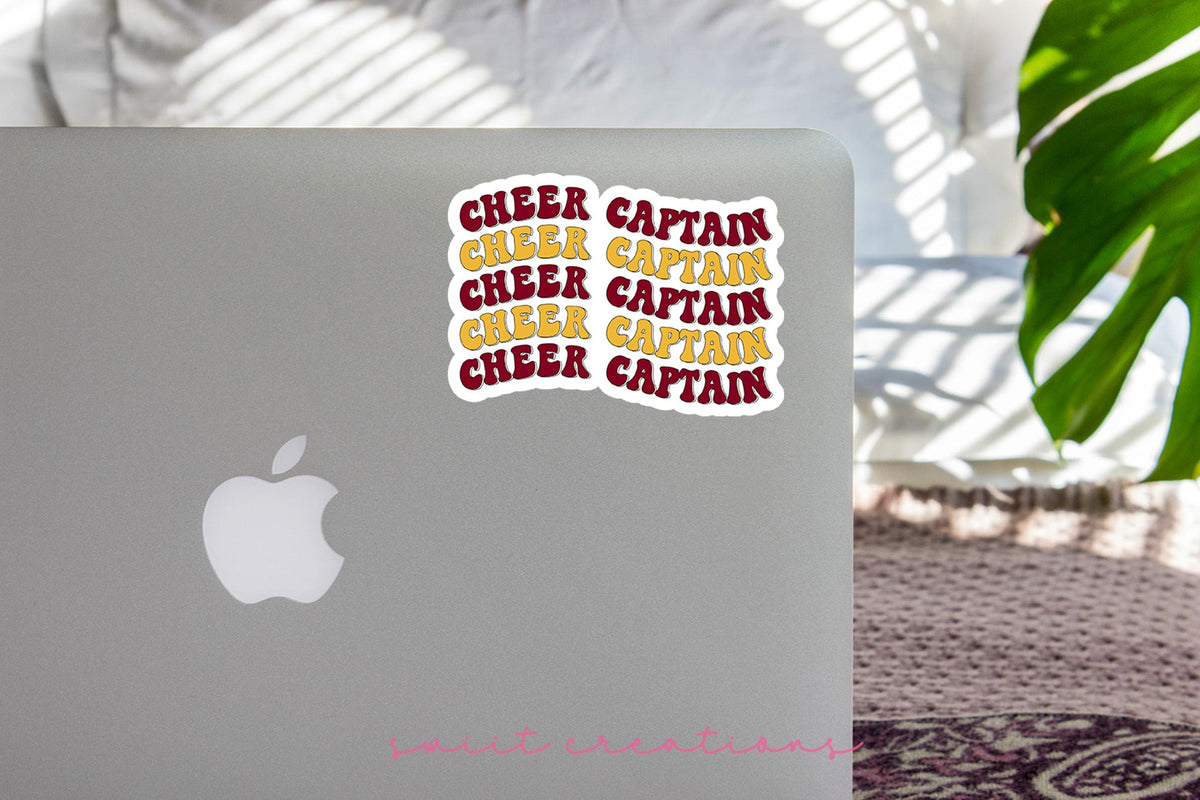 Cheer Captain Sticker Maroon and Gold SS722 - Swiit Creations