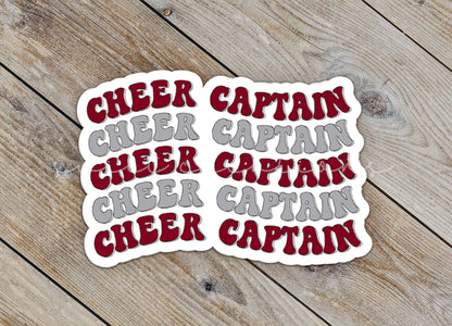 Cheer Captain Sticker Silver and Maroon SS766 - Swiit Creations