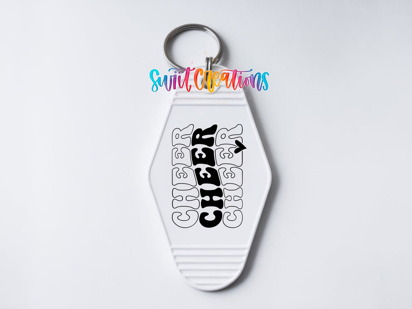 Cheer Cheer Cheer Motel Keychain UV DTF Transfer | Cheerleading Retro Decal | MK2130 - Swiit Creations