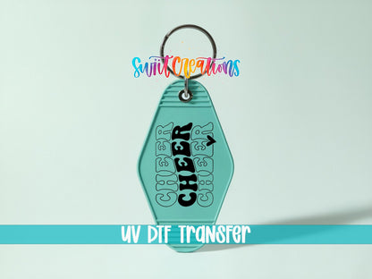 Cheer Cheer Cheer Motel Keychain UV DTF Transfer | Cheerleading Retro Decal | MK2130 - Swiit Creations