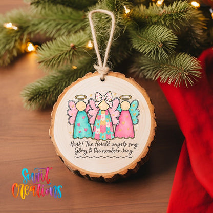 Christmas Angels UV DTF Ornament Transfer | Hark the Herald Glitter Transfer | O-1729 - Swiit Creations