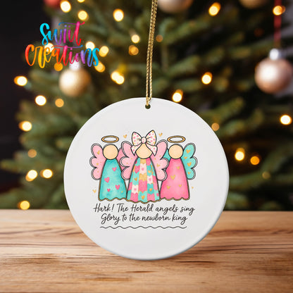 Christmas Angels UV DTF Ornament Transfer | Hark the Herald Glitter Transfer | O-1729 - Swiit Creations