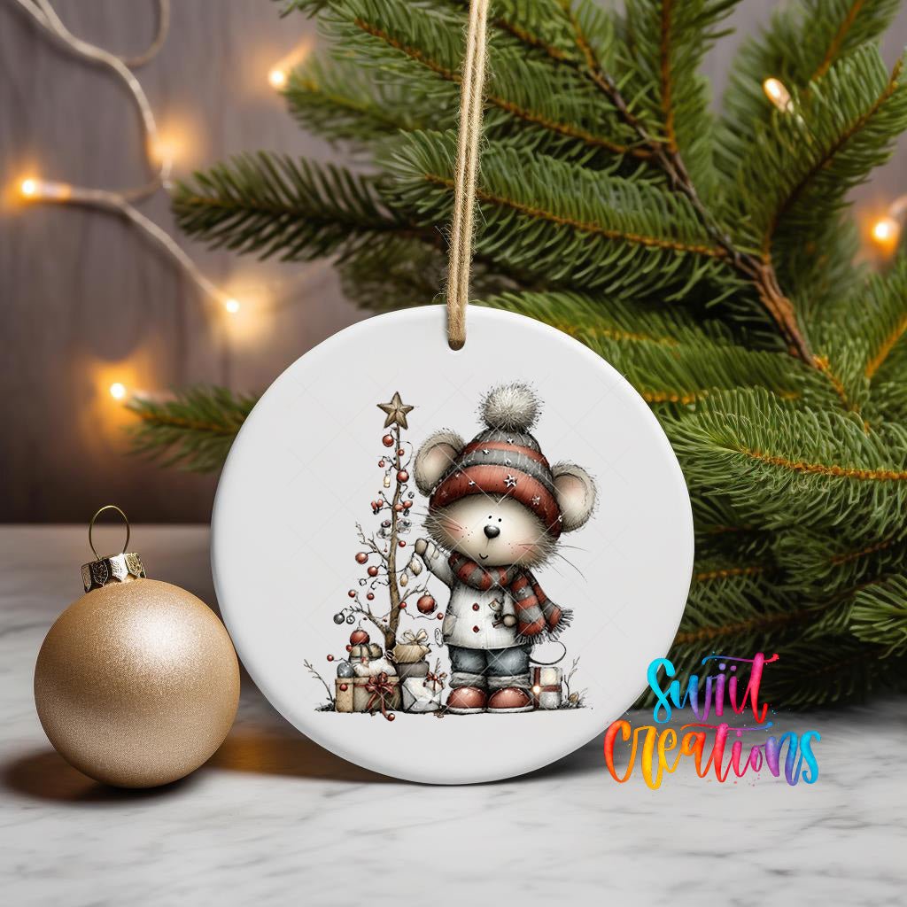 Christmas Mouse UV DTF Ornament Transfer | O-1761 - Swiit Creations