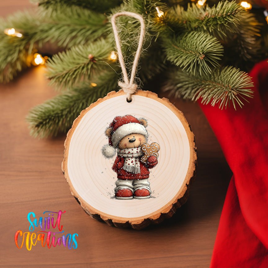 Christmas Santa Teddy Bear UV DTF Ornament Transfer | O-1784 - Swiit Creations
