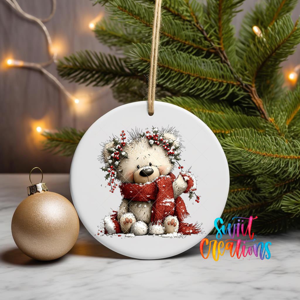 Christmas Teddy Bear UV DTF Ornament Transfer | O-1803 - Swiit Creations