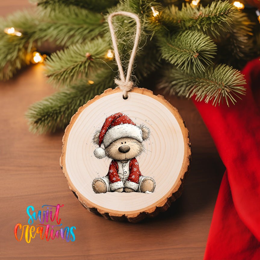 Christmas Teddy Bear UV DTF Ornament Transfer | O-1805 - Swiit Creations