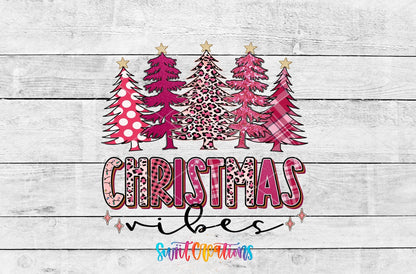 Christmas Vibes UV DTF transfer shown as a full artwork preview from Swiit Creations