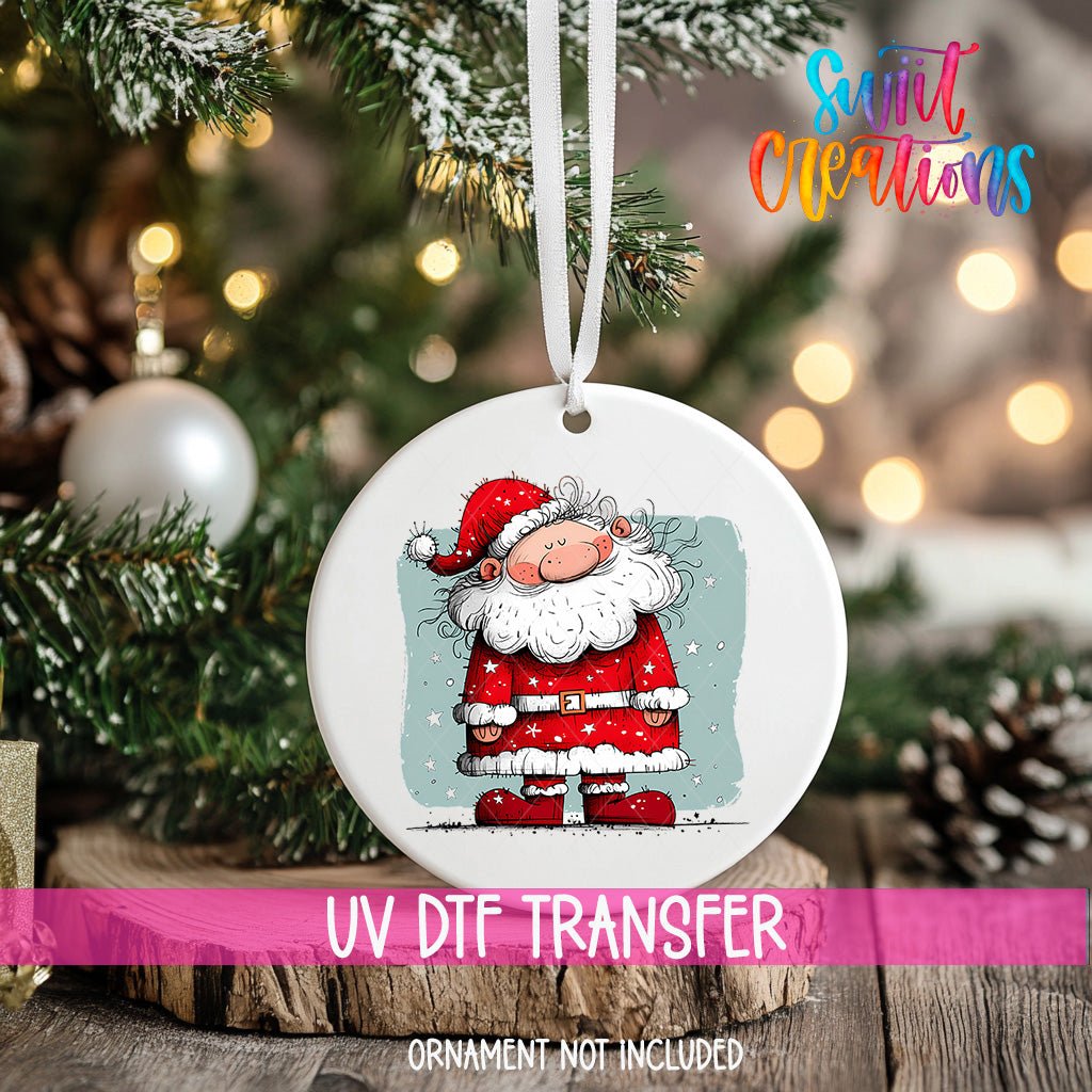 Chubby Santa Ornament UV DTF Decal | O-1331 - Swiit Creations
