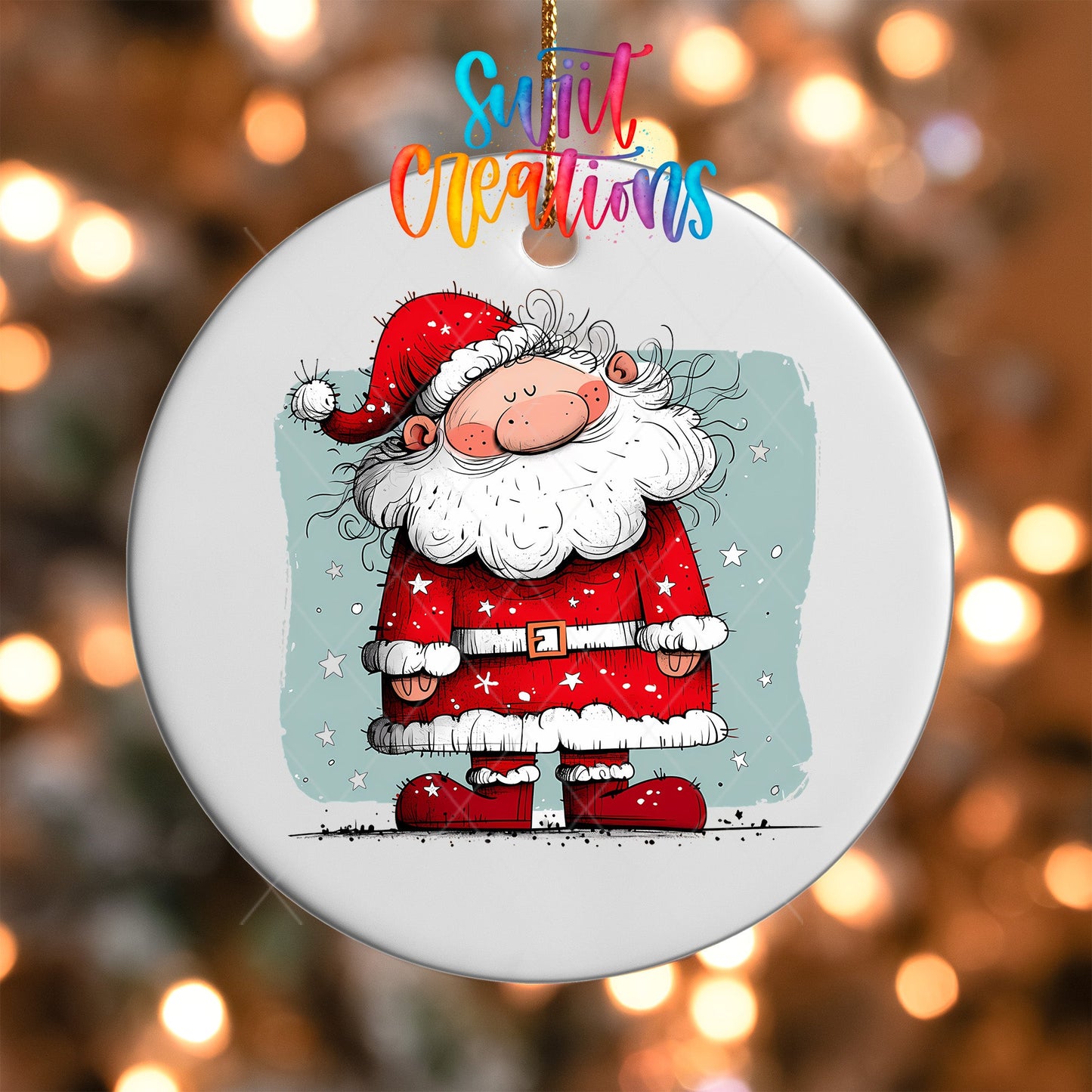 Chubby Santa Ornament UV DTF Decal | O-1331 - Swiit Creations