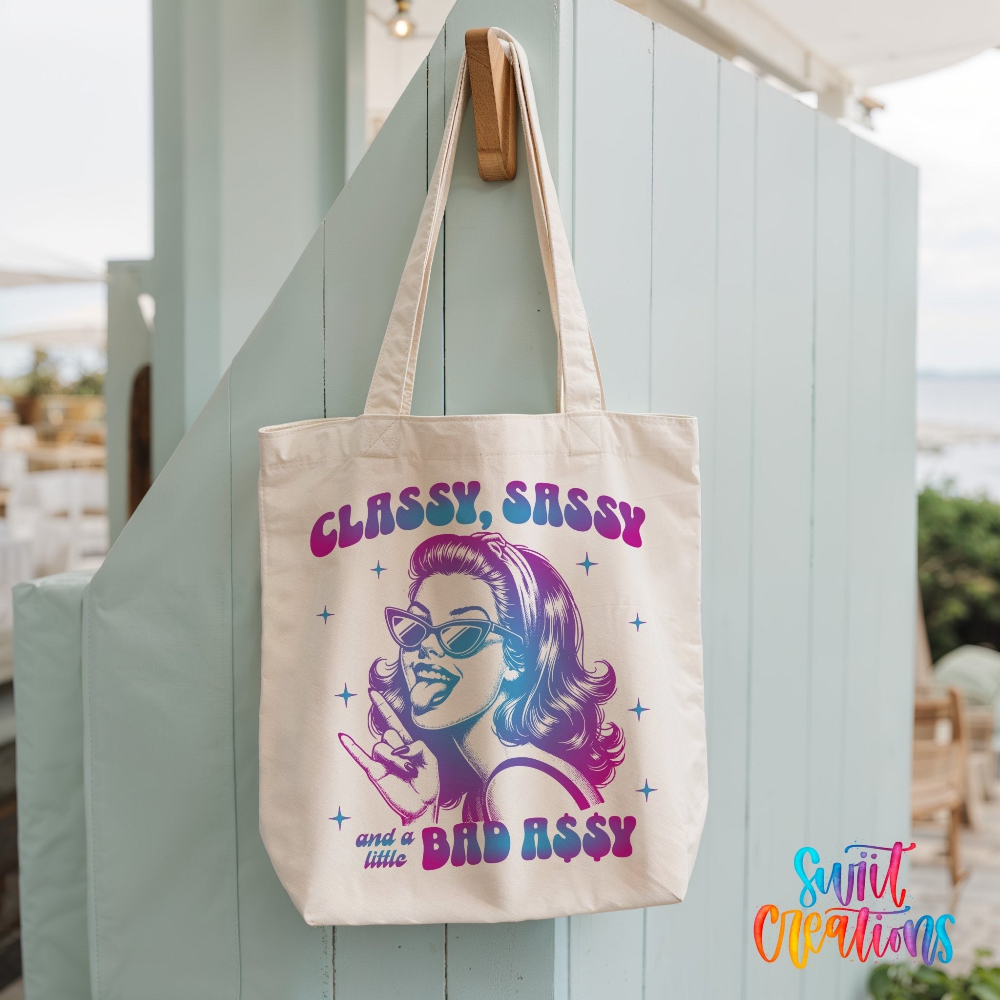 Classy Sassy Bad Assy Large Canvas Tote | LLT1519 - Swiit Creations