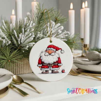Santa with Christmas Presents Christmas ornament product photo