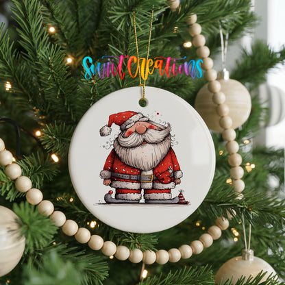 Santa with Lantern and Presents Christmas ornament product photo