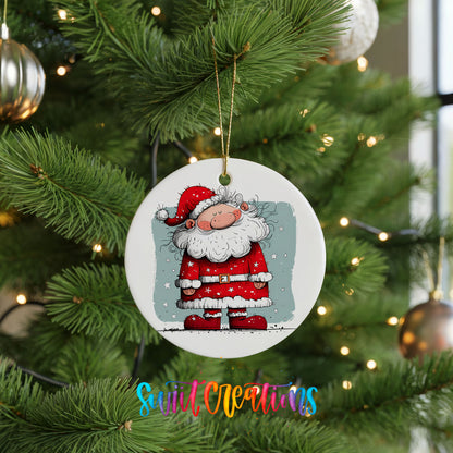 Santa Standing in Falling Snow Christmas ornament product photo