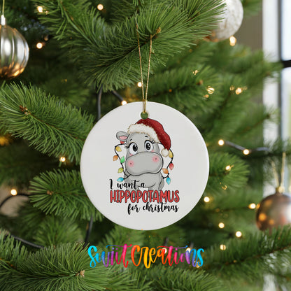 I Want a Hippopotamus for Christmas Christmas ornament product photo