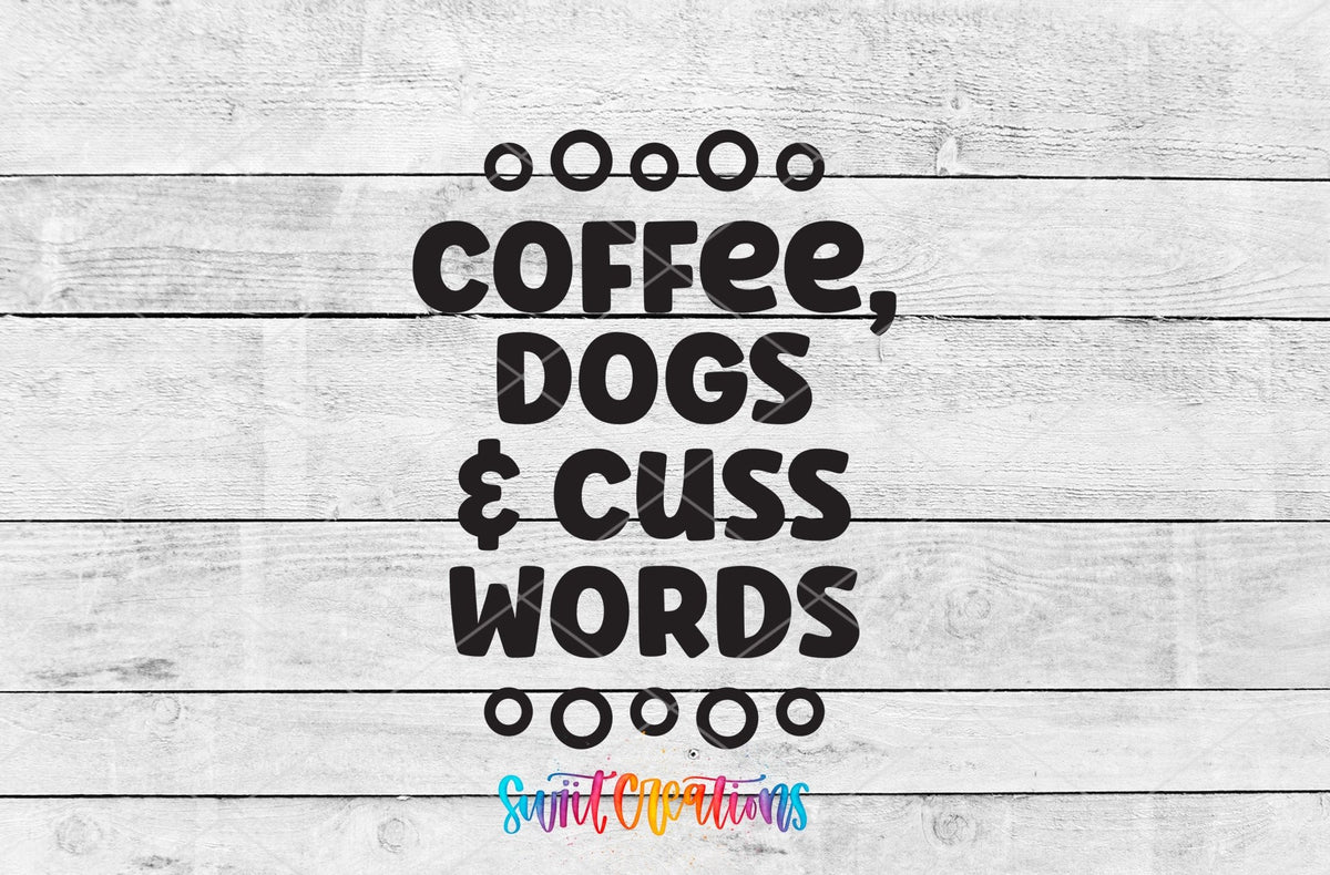 Coffee Dogs Cuss Words Motel Keychain UV DTF Transfer | Funny Dog Lover Decal | MK2109 - Swiit Creations