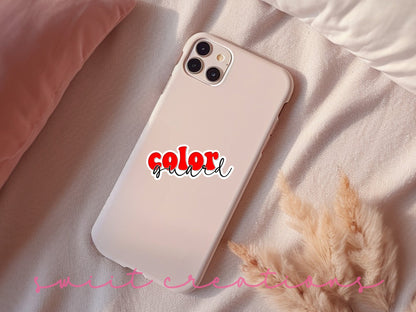 Red Retro Color Guard sticker on a pink phone case
