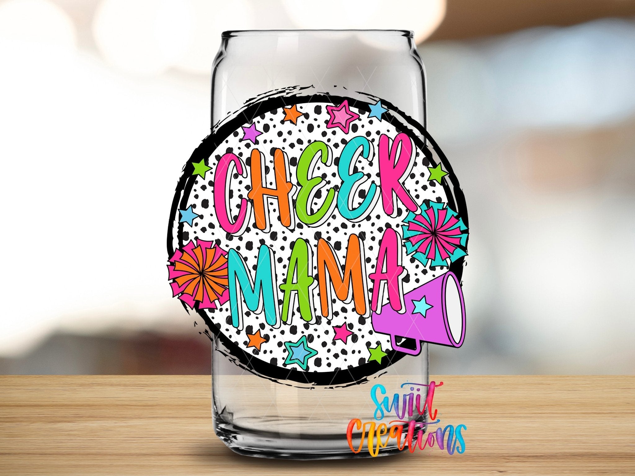 Colorful Proud Cheer Mama UV DTF Cup Decal | UV1031 - Swiit Creations