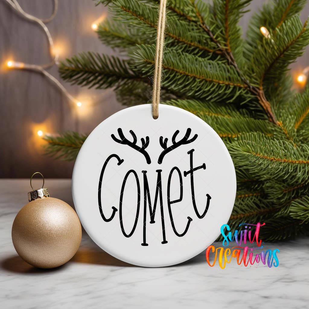 Comet Reindeer Christmas UV DTF Ornament Transfer | O-020 - Swiit Creations