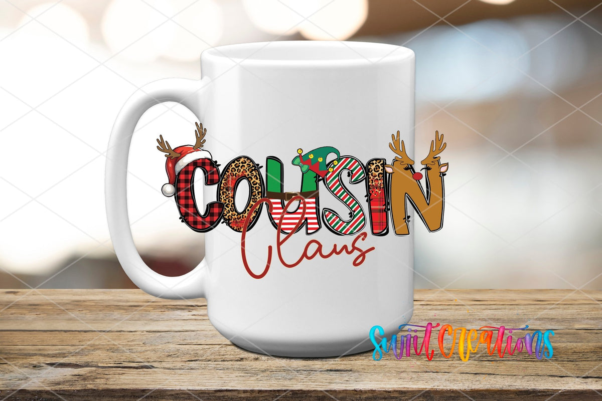 Cousin Claus Christmas UV DTF Cup Decal | UV1221 - Swiit Creations