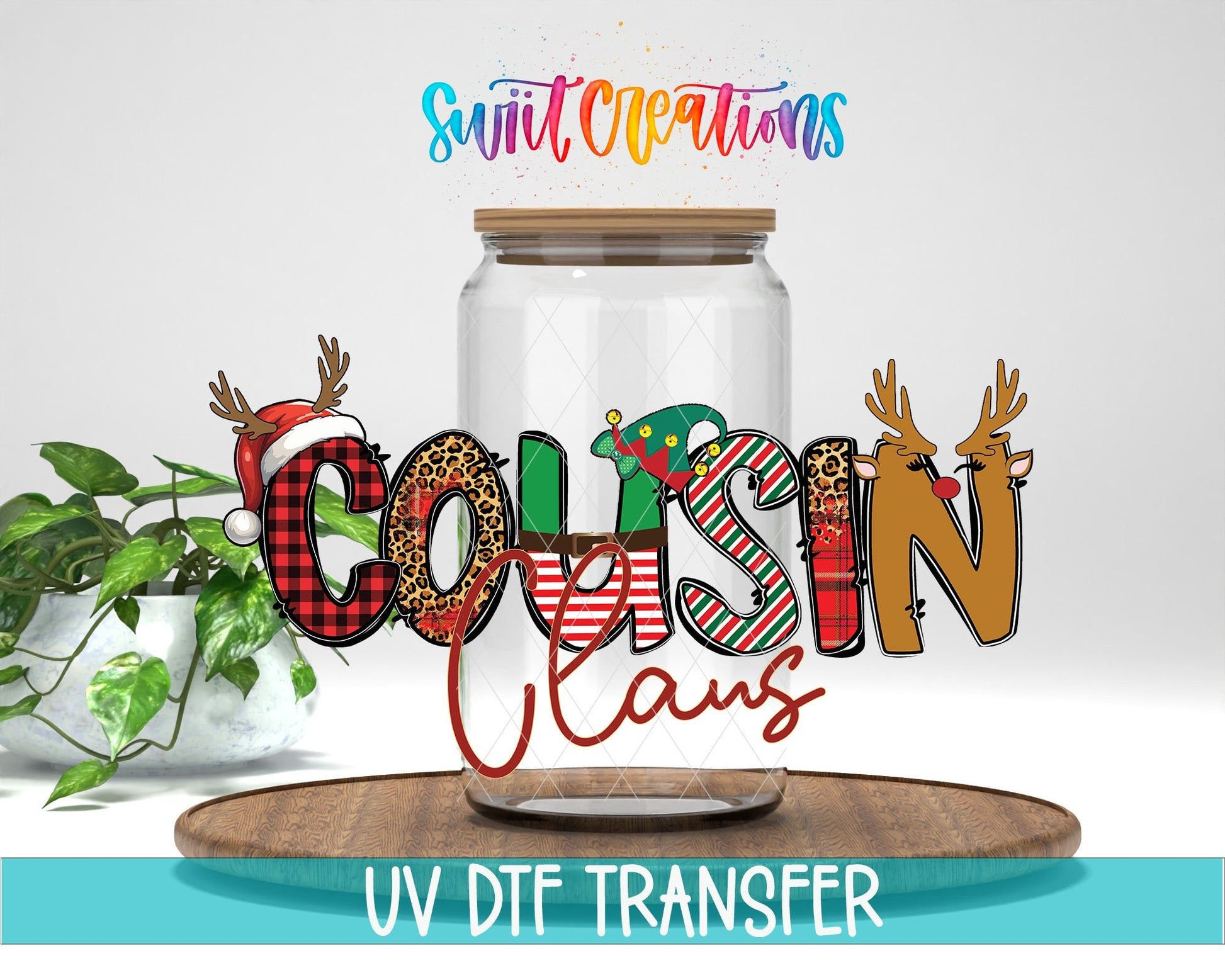 Cousin Claus Christmas UV DTF Cup Decal | UV1221 - Swiit Creations