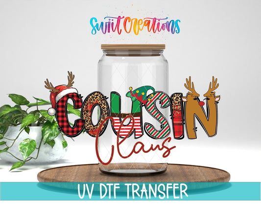 Cousin Claus Christmas UV DTF Cup Decal | UV1221 - Swiit Creations