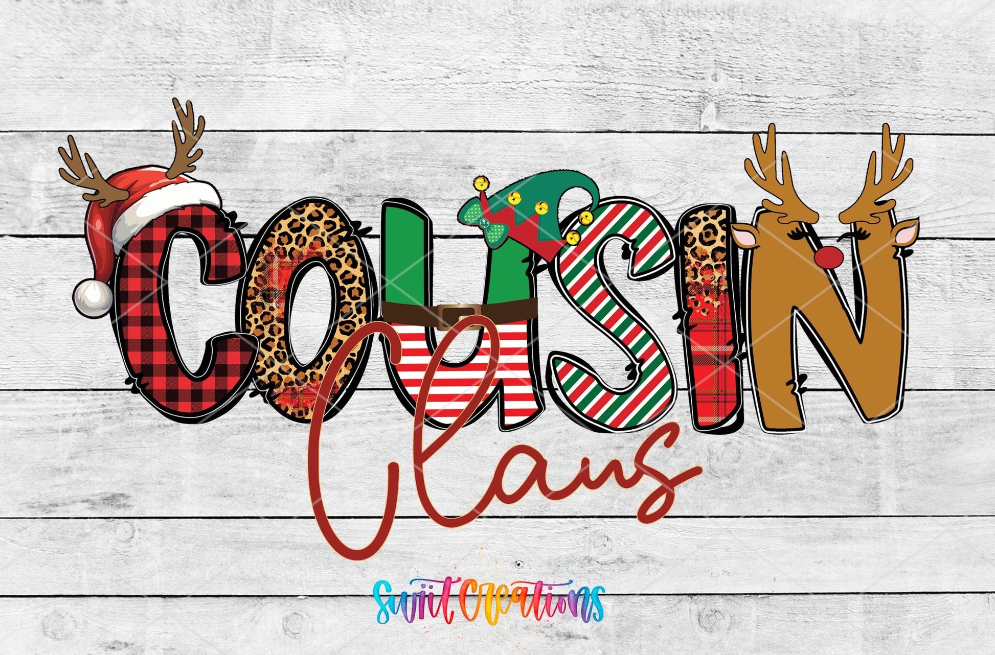 Cousin Claus Christmas UV DTF Cup Decal | UV1221 - Swiit Creations