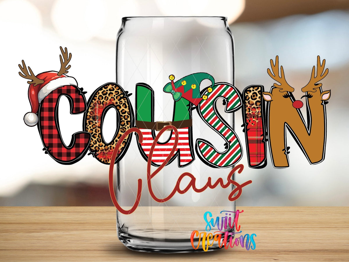 Cousin Claus Christmas UV DTF Cup Decal | UV1221 - Swiit Creations