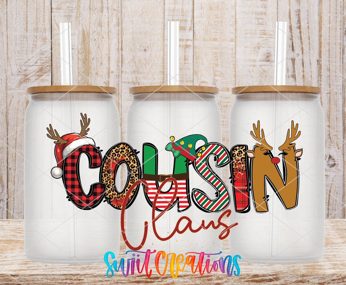 Cousin Claus Christmas UV DTF Cup Decal | UV1221 - Swiit Creations