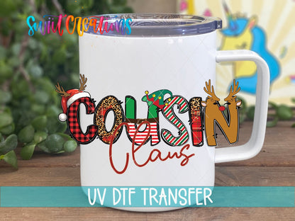 Cousin Claus Christmas UV DTF Cup Decal | UV1221 - Swiit Creations
