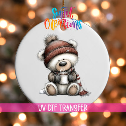 Cozy Bear Christmas UV DTF Ornament Transfer | O-1757 - Swiit Creations