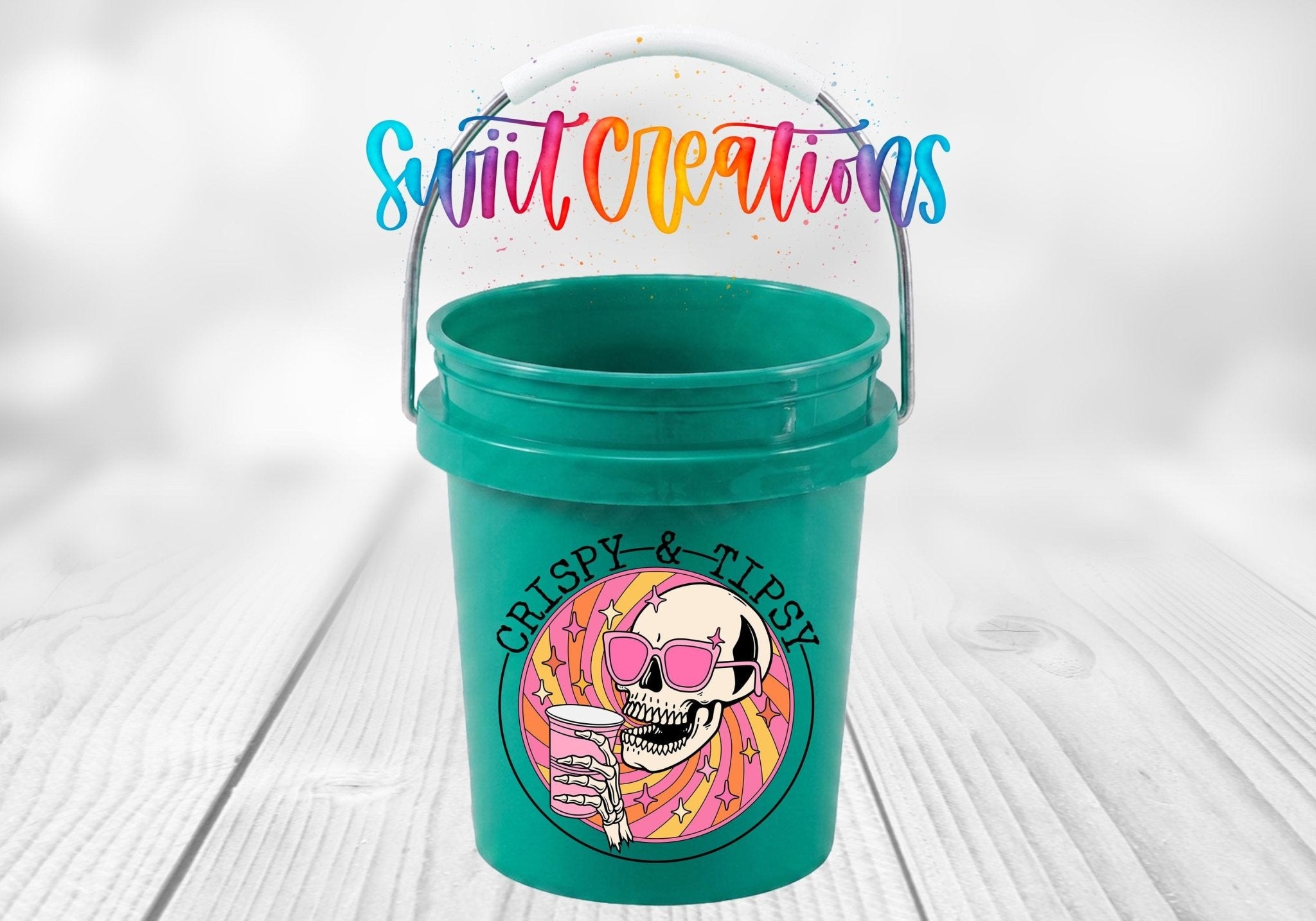 Crispy And Tipsy Skeleton Mini Bucket UV DTF Transfer | MB1033 - Swiit Creations