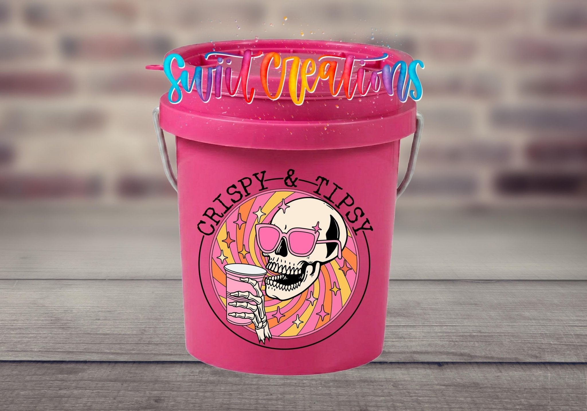 Crispy And Tipsy Skeleton Mini Bucket UV DTF Transfer | MB1033 - Swiit Creations