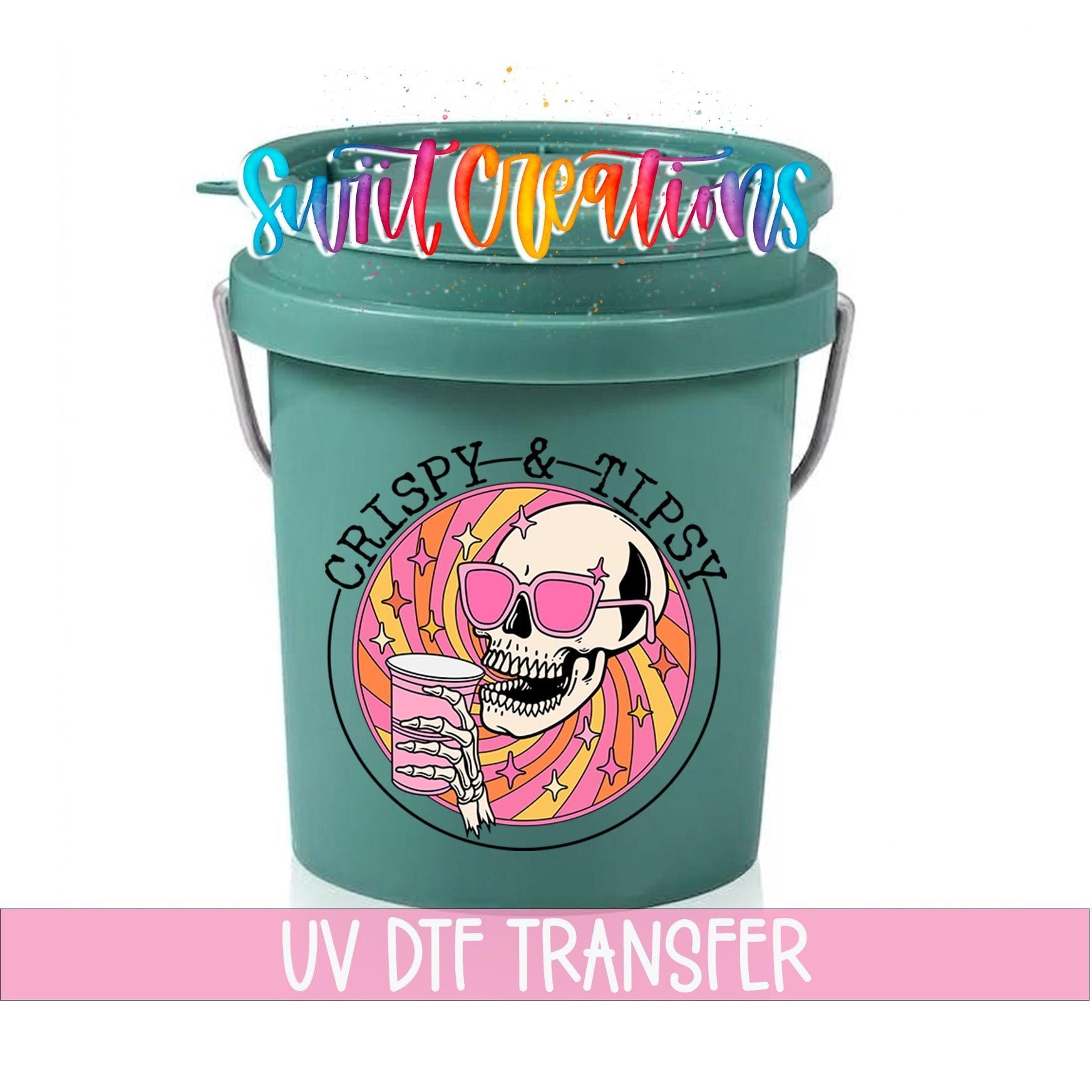 Crispy And Tipsy Skeleton Mini Bucket UV DTF Transfer | MB1033 - Swiit Creations