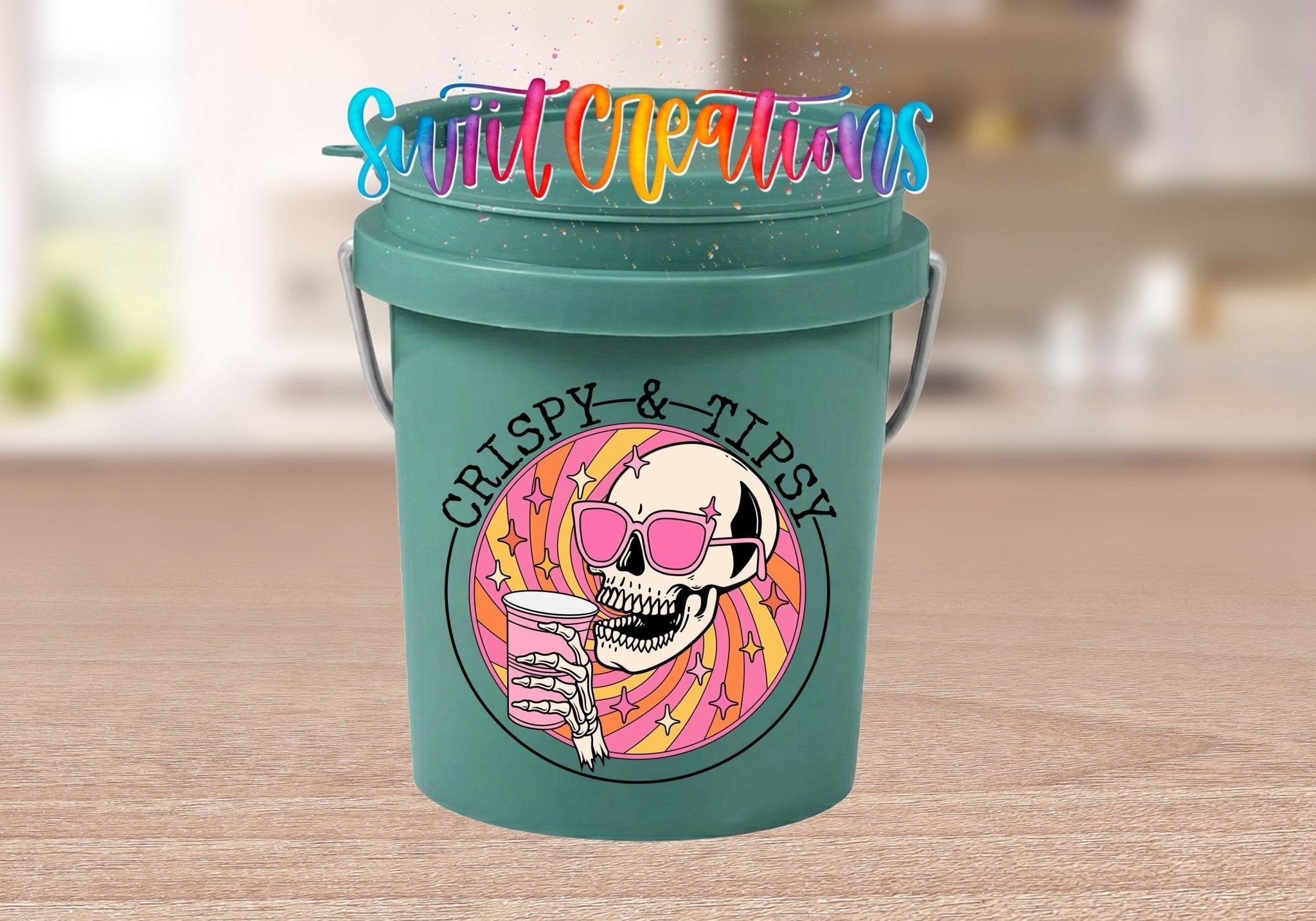 Crispy And Tipsy Skeleton Mini Bucket UV DTF Transfer | MB1033 - Swiit Creations