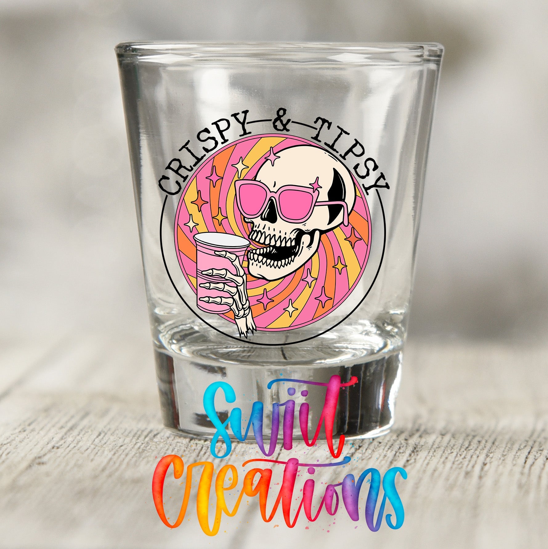 Crispy and Tipsy UV DTF Shot Glass Transfer | SG1033 - Swiit Creations