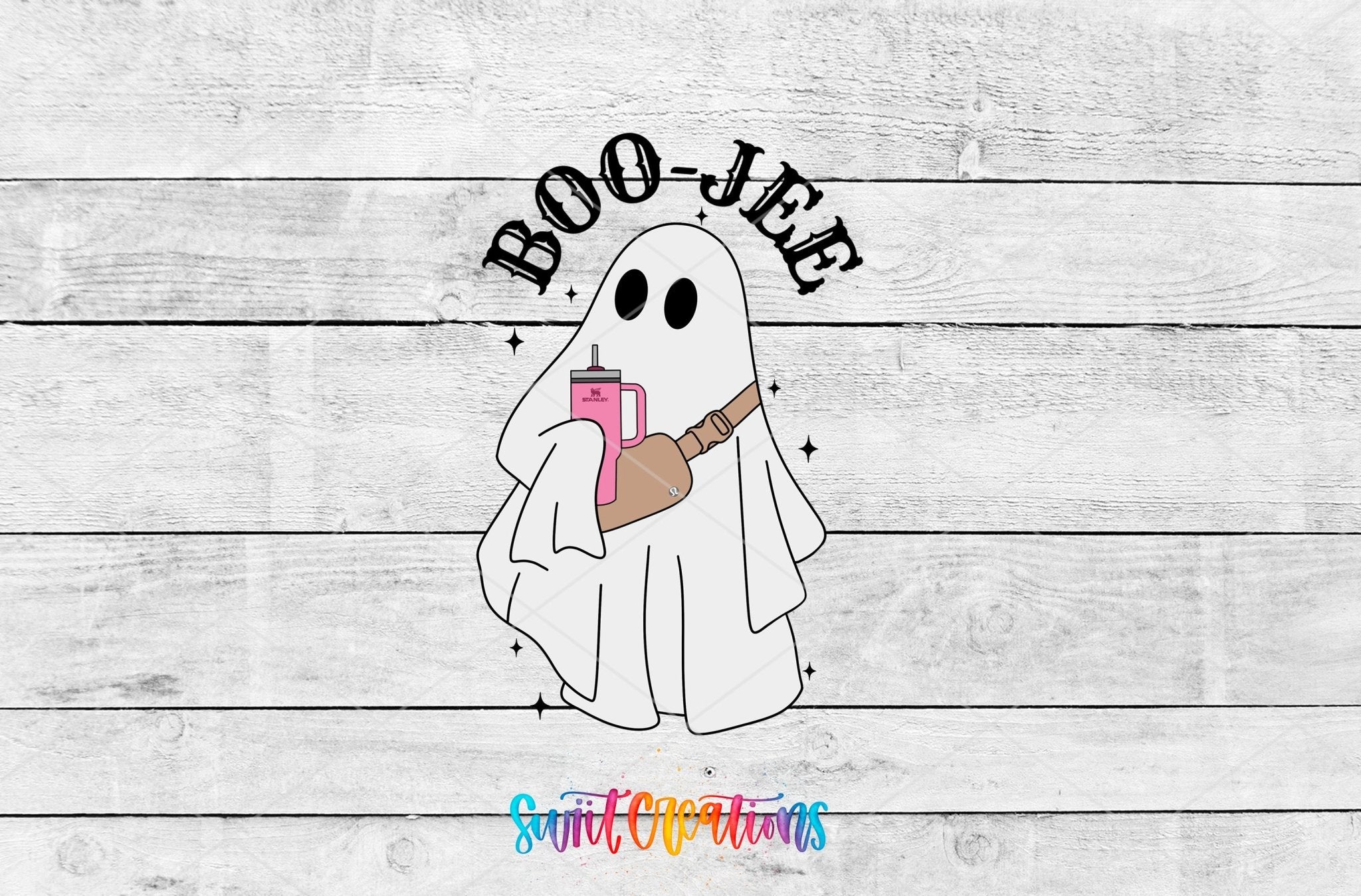 Cute Boo Jee Ghost Motel Keychain UV DTF Transfer | MK458 - Swiit Creations