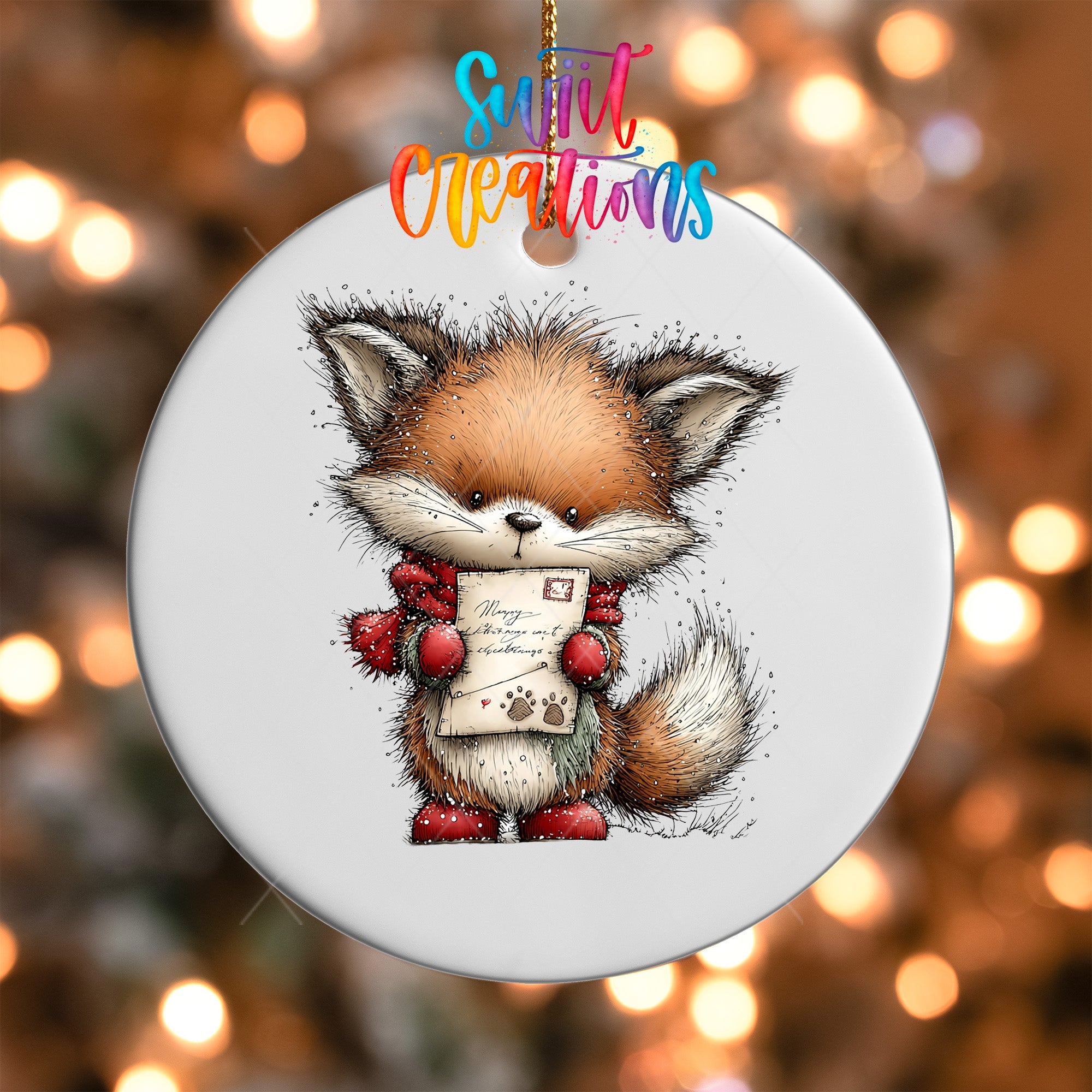 Cute Fox With Letter UV DTF Ornament Transfer | O-1866 - Swiit Creations